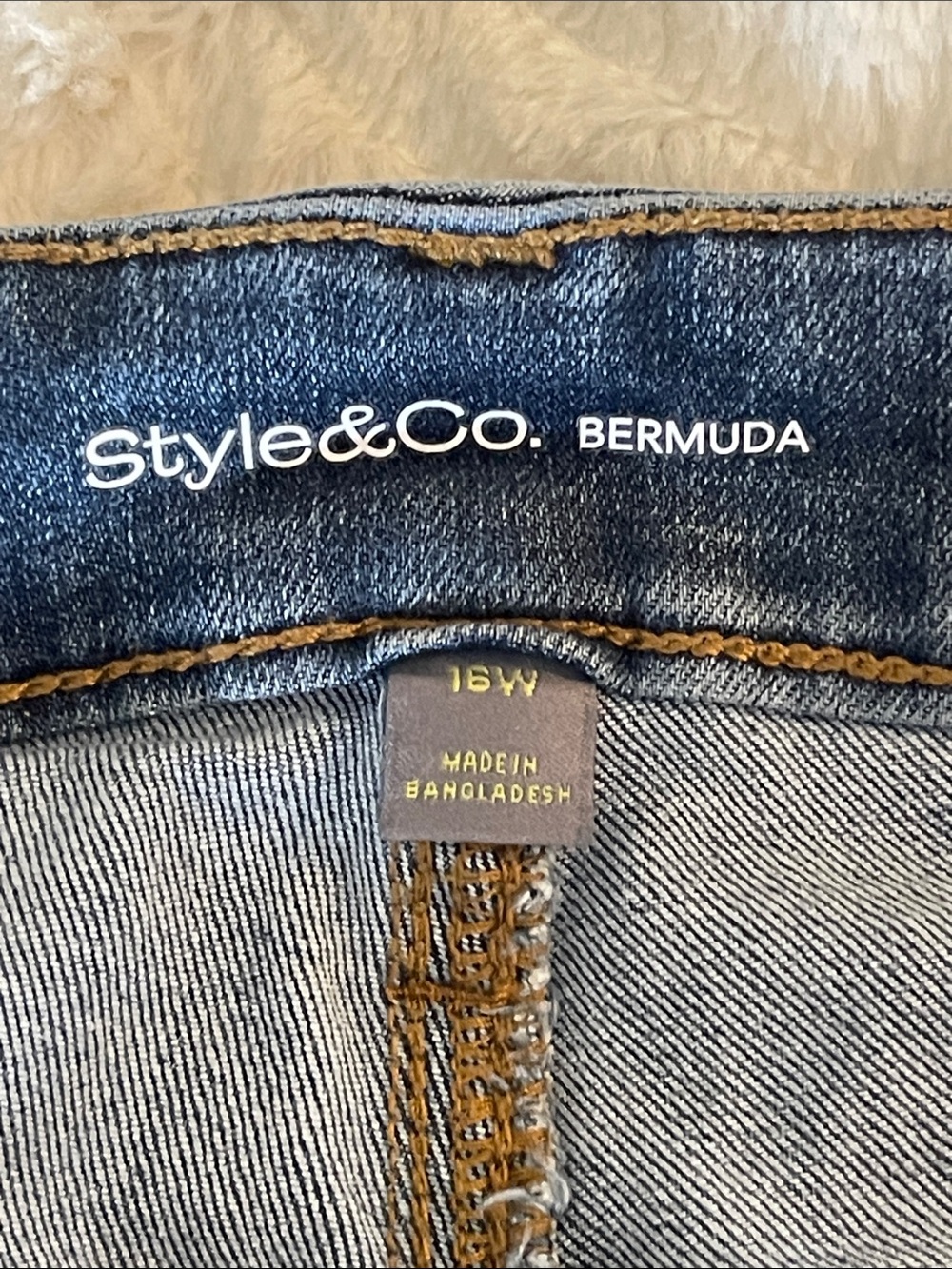 Style & Co. Boyfriend Denim Bermuda Shorts in Medium Blue - Picture 2 of 3